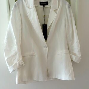 NWT Kobi Halperin linen blend white blazer